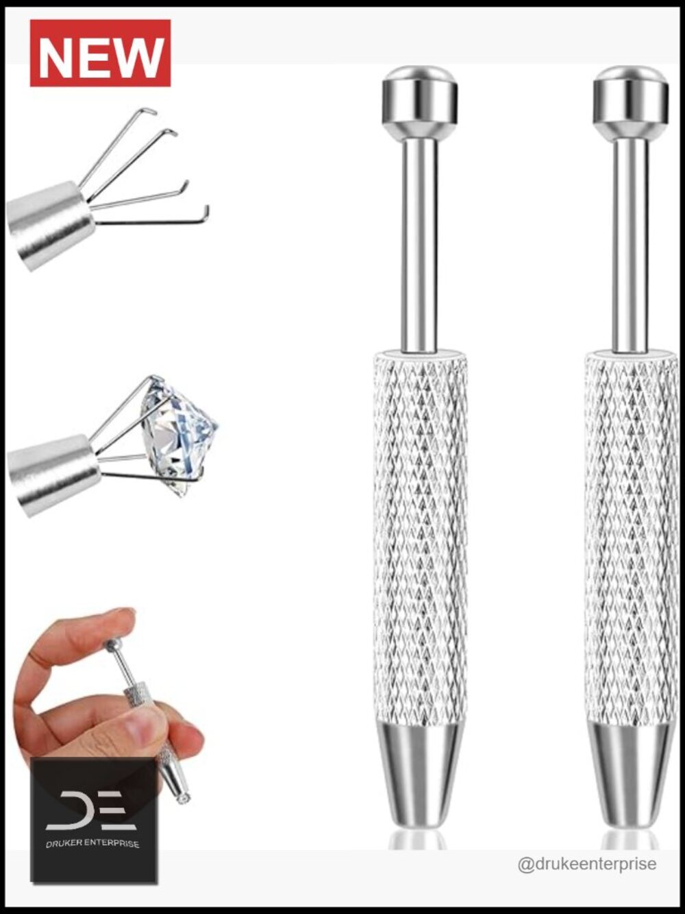 Stainless Steel Piercing Ball Grabber Tool Set of 2 for Changing Jewelry